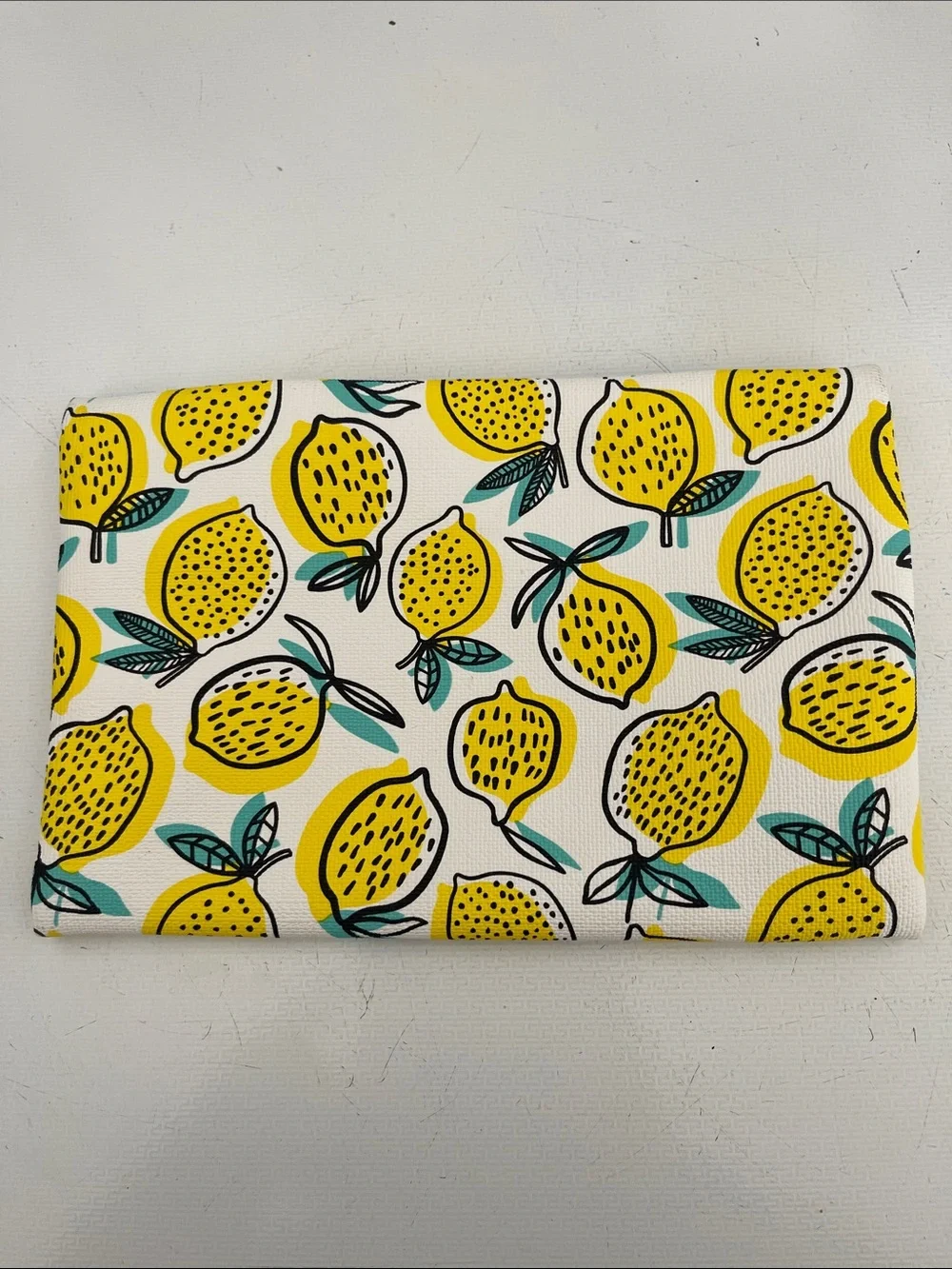 Cosmetic bag, pouch lemon print. By Ipsy material plastic, new